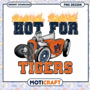 Hot for Tigers PNG Design Vintage Car Art Download