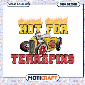 Hot for Terrapins Retro Car PNG Instant Download Design