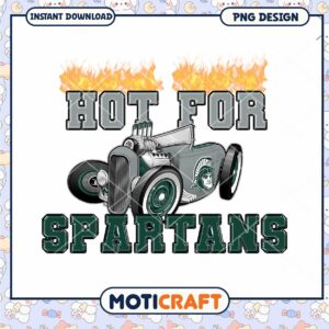 Hot for Spartans Vintage Car PNG Design Download