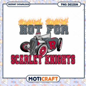 Hot for Scarlet Knights Retro Car PNG Graphic Design