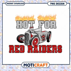 Hot for Red Raiders Retro Car PNG Digital Design Download