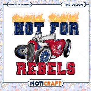 Hot for Rebels Car Design PNG Instant Download Art