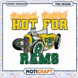 Hot for Rams Vintage Car PNG Instant Download Design