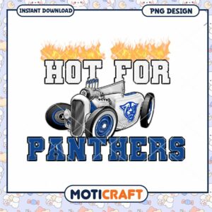 Hot for Panthers Vintage Car PNG Instant Download Design