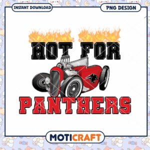 Hot for Panthers Retro Car PNG Design Instant Download