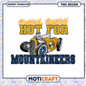Hot for Mountaineers Vintage Car Design PNG Download