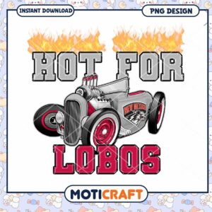 Hot for Lobos Vintage Car PNG Design Instant Download