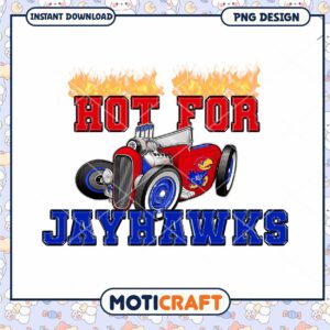 Hot for Jayhawks Vintage Car PNG Instant Download Design