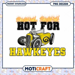 Hot for Hawkeyes Retro Car PNG Instant Download Design