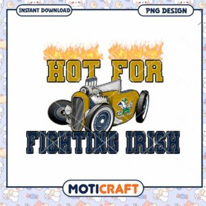 Hot for Fighting Irish Vintage Car Design PNG Download