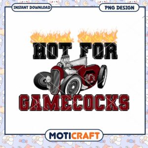 Hot for Gamecocks Retro Car PNG Design Instant Download