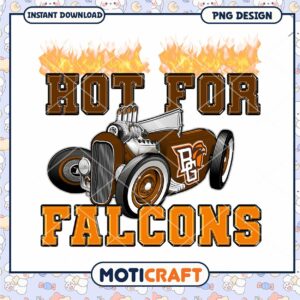 Hot for Falcons Vintage Car PNG Instant Download Design