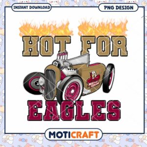 Hot for Eagles Car Design PNG Instant Download Artwork