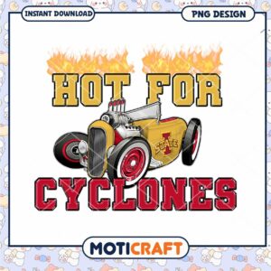 Hot for Cyclones Vintage Car PNG Design Download
