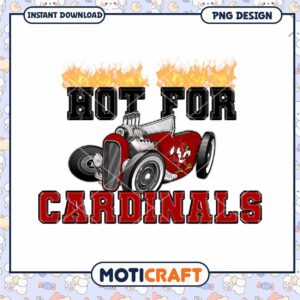 Hot for Cardinals Vintage Car PNG Download Design