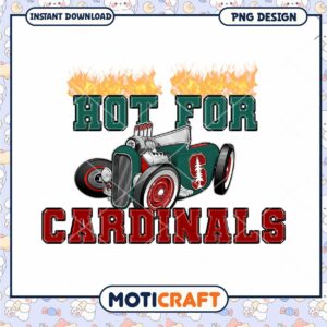 Hot for Cardinals Vintage Car PNG Graphic Download