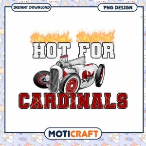Hot for Cardinals Vintage Car PNG Design Download