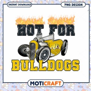Hot for Bulldogs Vintage Car PNG Design Download