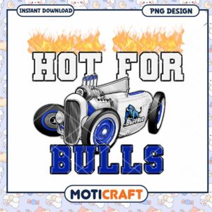 Hot for Bulls Car Design PNG Instant Download Art