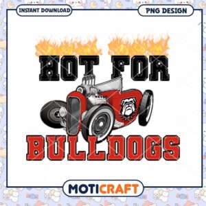 Hot for Bulldogs Vintage Car PNG Design Download 2023