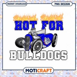 Hot for Bulldogs Car Design Instant Download PNG Art