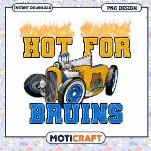 Hot for Bruins PNG Design Vintage Car Artwork Download