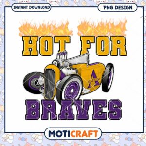 Hot For Braves Vintage Car PNG Design Download