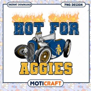 Hot for Aggies Retro Car PNG Design Instant Download