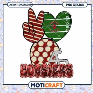 Hoosiers Peace Sign Heart PNG Design for Downloads