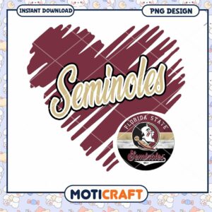 Heartfelt Seminoles Florida State PNG Design Downloadable