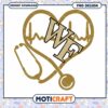 Heartbeat Graphic with Stethoscope and WF Design PNG