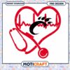 Heartbeat Stethoscope Bear Paw PNG Design Download