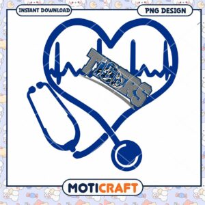 Heart with Stethoscope Tigers Team Spirit PNG Design
