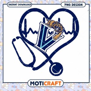 Heart with Stethoscope and Wildcat Logo PNG Design