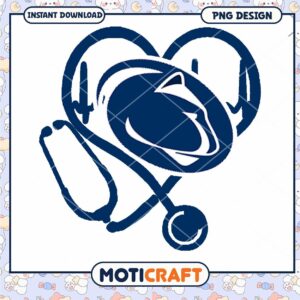 Heart Stethoscope PNG Design Instant Download Art