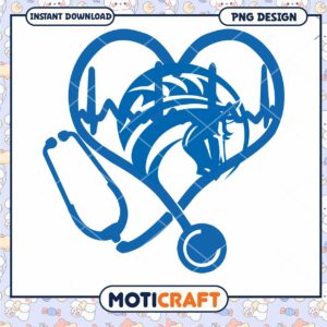 Heart Stethoscope Horse Design PNG Instant Download Art