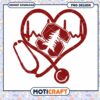 Heart Stethoscope Health PNG Design for Instant Download