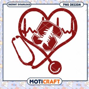 Heart Stethoscope Health PNG Design for Instant Download