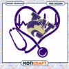 Heart Stethoscope Design with Wolf Logo PNG Download