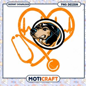 Heart Stethoscope Dog Design PNG Instant Download Image