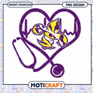Heart Stethoscope Design PNG Instant Download Art