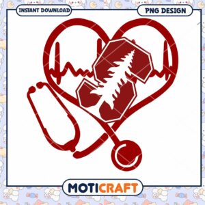 Heart Health Stethoscope PNG Design for Instant Download