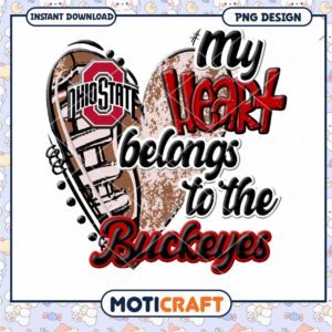 Heart Design for Buckeyes Fans Instant Download PNG Art