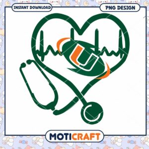 Heart Beat Stethoscope University Logo PNG Design Download