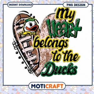 Heart Belongs to the Ducks PNG Design for Fans
