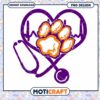Heart and Paw Stethoscope PNG Design Instant Download