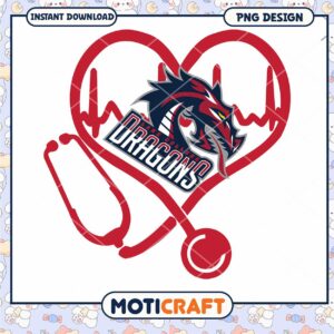 Heart and Stethoscope Design for Dragon Fans PNG Download