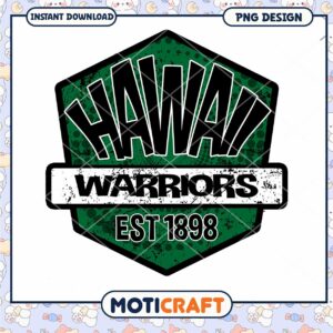 Hawaii Warriors Vintage Logo PNG Instant Download Design
