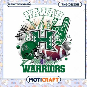 Hawaii Warriors Football PNG Graphic Instant Download Design