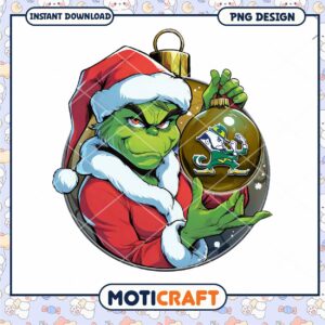 Grinch Santa Christmas Ornament PNG Instant Download